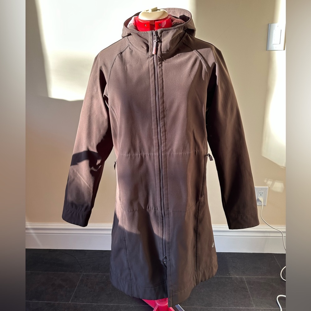lululemon athletica Brown Long Hooded Softshell Spring/Fall/Rain Jacket